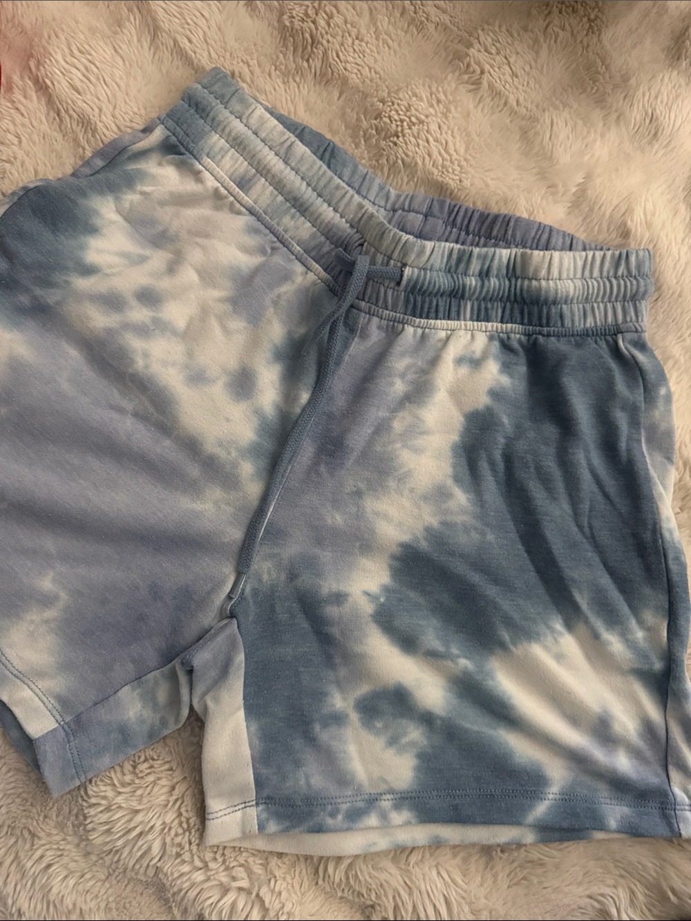 Como Vintage Blue & White Tie-Dye Athletic Shorts
